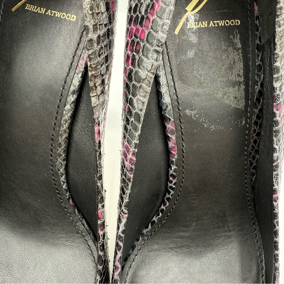 Brian Atwood Savita Snake Print Hidden Platform Pumps Heels Size 9.5 Us - Picture 12 of 16